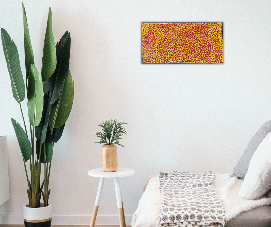 Polly Nelson Nangala Ngal + Ngale + Utopia + Dot Paintinng + dot artwork + Indigenous art + aboriginal art + australian art + bush plum dreaming + home + HOME DECOR + interior design + interior designer + decor + darwin based gallery + online gallery + family owned business + traditional art + art for sale + painting for sale