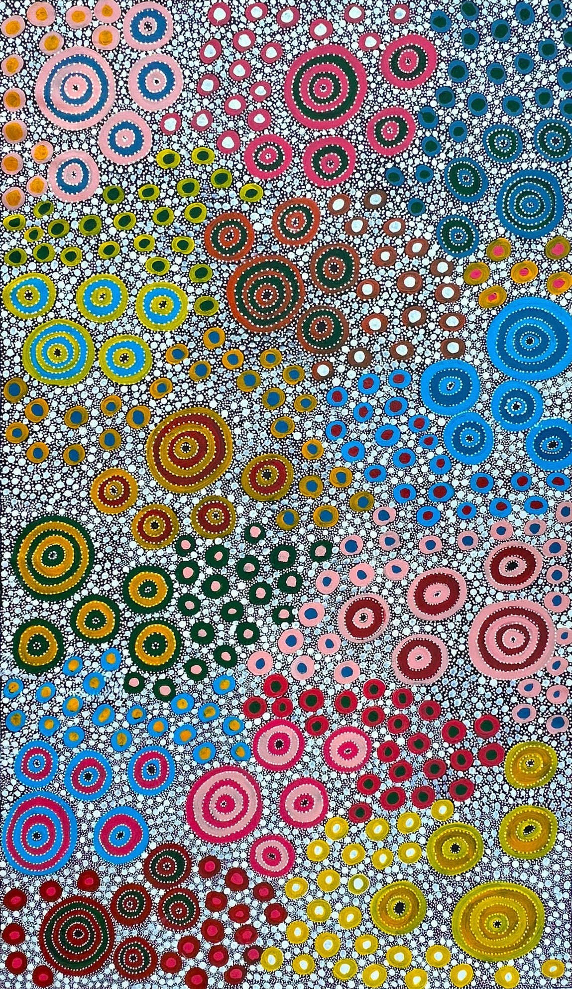 Anna Pitjara Petyarre + Anna Price Petyarre + Indigenous Art + Aboriginal Art + Australian Art + Art work + Dot art + Iconography + Darwin Based Gallery + Utopia + Dot Painting