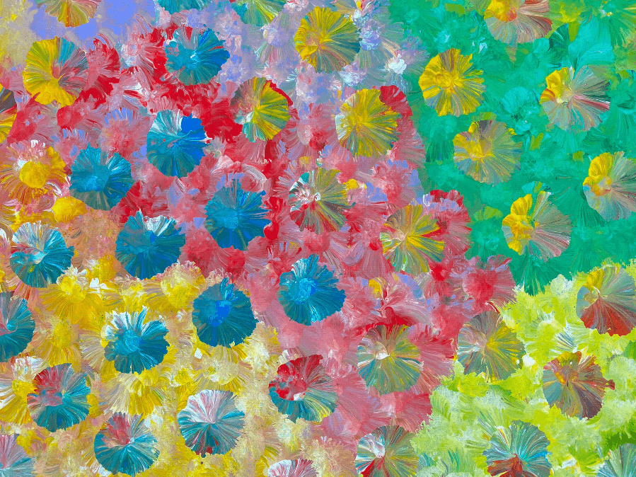 Anna Pitjara Petyarre Aboriginal Art Indigenous Art Australian Art Yam Flower Artist Utopia Culture Based in Darwin (Australia)
