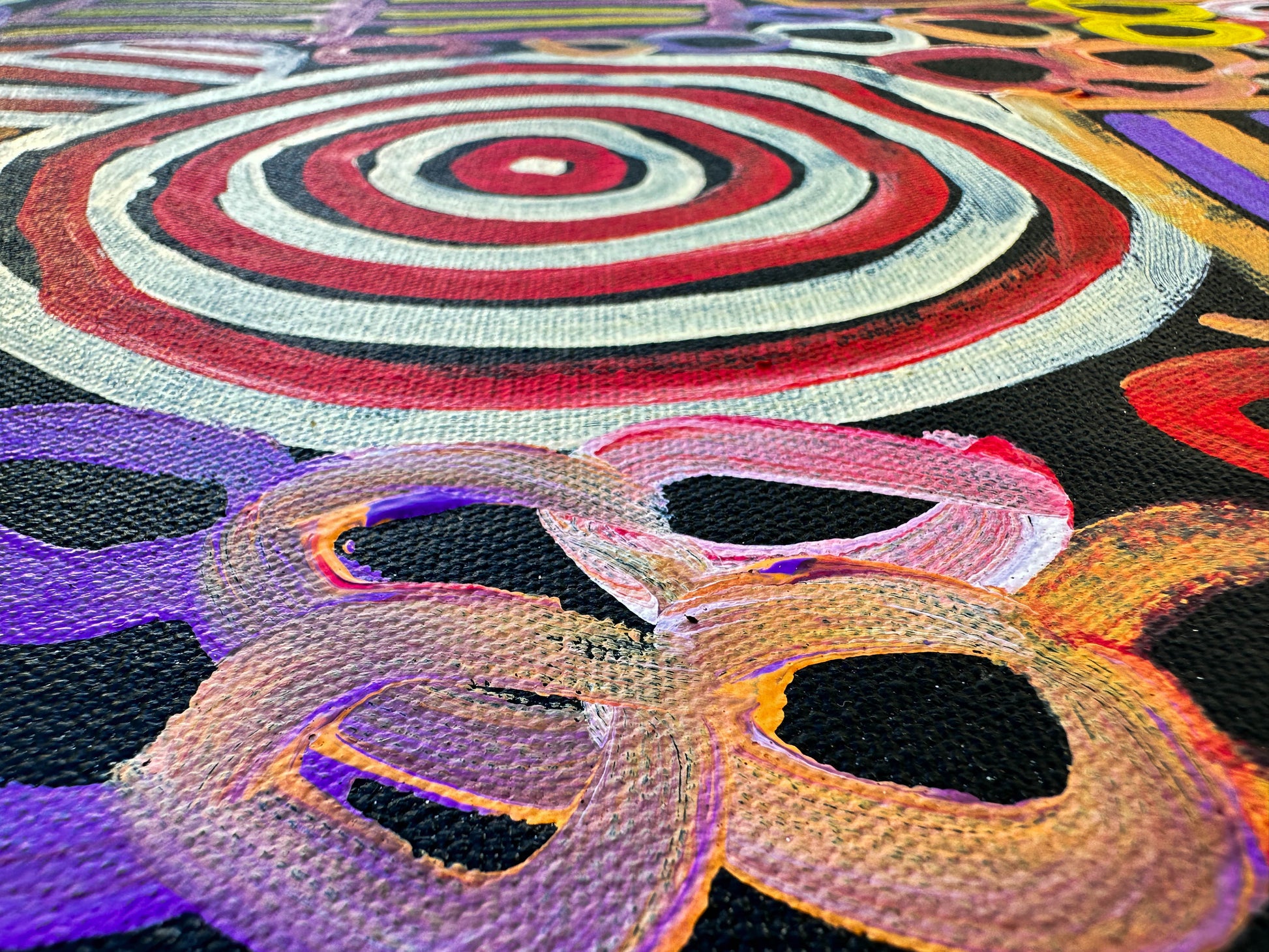 Betty Club Mitjana + Utopia + indigenous art + Australian art + Aboriginal art + Iconic + body art + body paint + women's dreaming + women's ceremony + awelye + colourful + art gallery + online gallery + family owned business + darwin Based gallery + home + home decor + interior designer + interior decor + artwork + art for sale + painting for sale