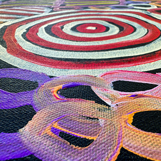 Betty Club Mbitjana, Utopia, Anwekety, Awelye, Women’s Dreaming, Art for Sale, Indigenous Art for sale, Aboriginal art for sale, Australian Art, art for sale, painting for sale, art décor, interior décor, décor, womens ceremony, art work, art gallery, Altyerre Aboriginal Art, Darwin Art Gallery, Utopia, Utopian artist, art, painting, Ethical art, original art, direct from the artist, family business, famous artist, art lover, iconic art, art story, female artist, minnie pwerle, symbolism, iconography, women