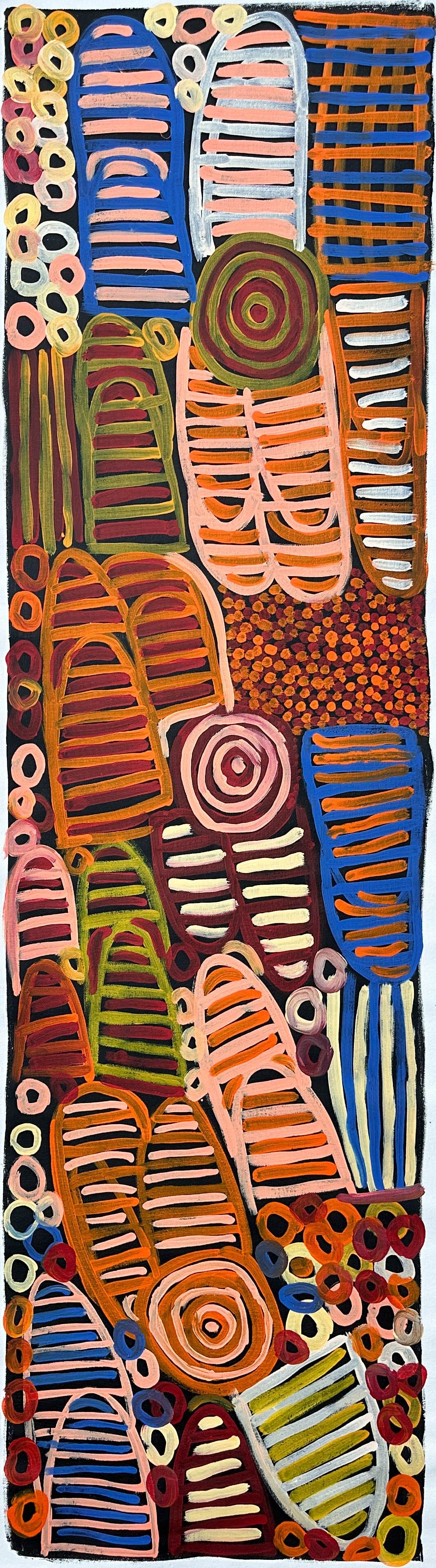 Betty Club Mbitjana, Utopia, Anwekety, Awelye, Women’s Dreaming, Art for Sale, Indigenous Art for sale, Aboriginal art for sale, Australian Art, art for sale, painting for sale, art décor, interior décor, décor, womens ceremony, art work, art gallery, Altyerre Aboriginal Art, Darwin Art Gallery, Utopia, Utopian artist, art, painting, Ethical art, original art, direct from the artist, family business, famous artist, art lover, iconic art, female artist, minnie pwerle, symbolism, iconography, womens dreaming