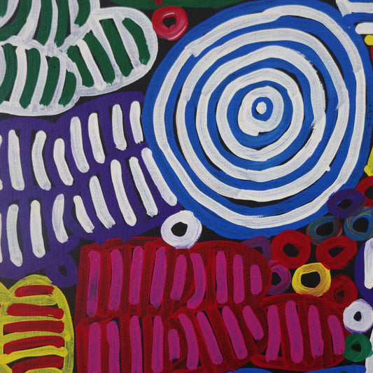 Betty Club Mbitjana, Utopia, Anwekety, Awelye, Women’s Dreaming, Art for Sale, Indigenous Art for sale, Aboriginal art for sale, Australian Art, art for sale, painting for sale, art décor, interior décor, décor, womens ceremony, art work, art gallery, Altyerre Aboriginal Art, Darwin Art Gallery, Utopia, Utopian artist, art, painting, Ethical art, original art, direct from the artist, family business, famous artist, art lover, iconic art, art story, female artist, minnie pwerle, symbolism, iconography, women