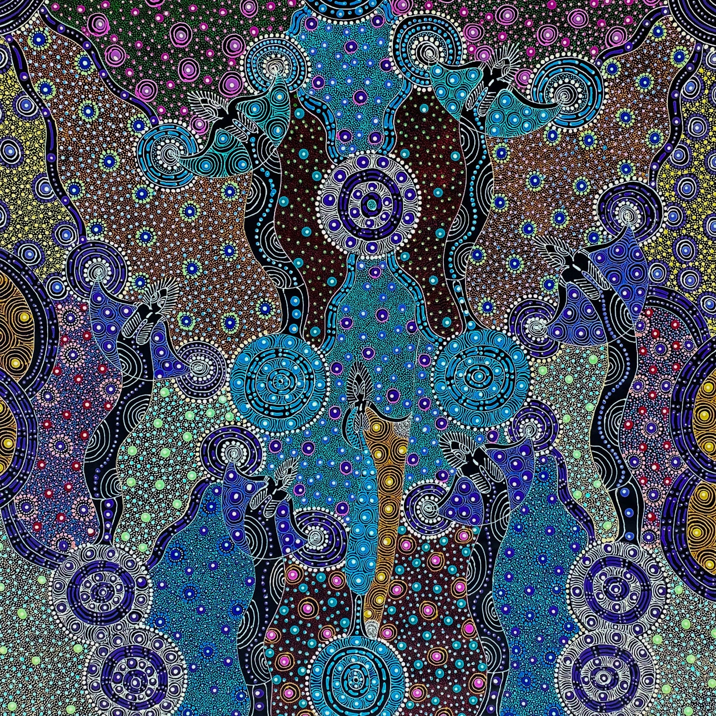 Santa Teresa + Ltyentye Apurte + Colleen Wallace Nungarrayi + Dreamtime Sisters + Nungari + Dot Art + Dot art painting + Darwin Based Gallery + Art Collector + Contemporary Art + Traditional Art