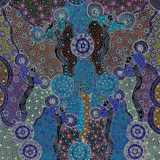 Santa Teresa + Ltyentye Apurte + Colleen Wallace Nungarrayi + Dreamtime Sisters + Nungari + Dot Art + Dot art painting + Darwin Based Gallery + Art Collector + Contemporary Art + Traditional Art