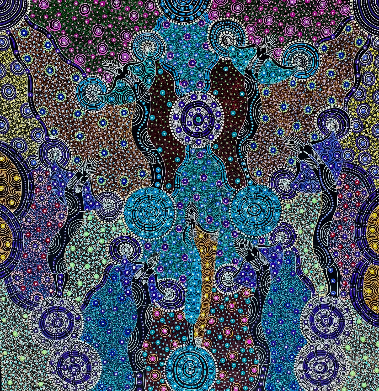 Santa Teresa + Ltyentye Apurte + Colleen Wallace Nungarrayi + Dreamtime Sisters + Nungari + Dot Art + Dot art painting + Darwin Based Gallery + Art Collector + Contemporary Art + Traditional Art