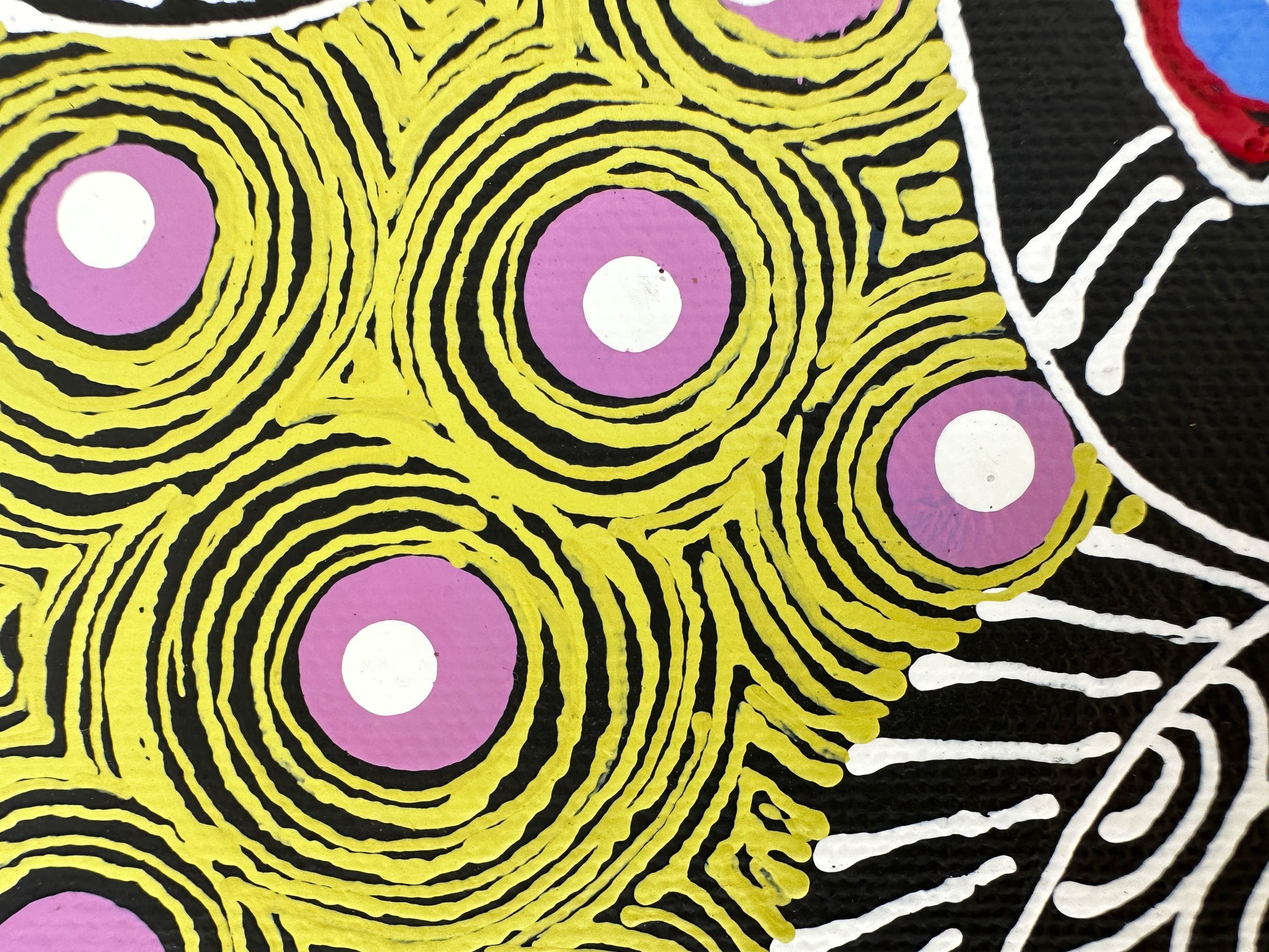 Santa Teresa + Ltyentye Apurte + Dot Art + Painting + Colour + Dreamtime Sisters + Indigenous Art + Aboriginal Art + Australian Art + Painting for Sale + Darwin Based Gallery + Family owned gallery + art for sale + painting for sale