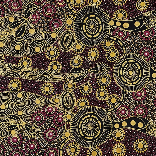 COLLEEN WALLACE NUNGARRAYI (NUNGARI) + Dreamtime Sisters +  Santa Teresa + Ltyentye Apurte + Dot Art + Dot Art Painting + Art for sale + Painting for sale + indigenous artwork + aboriginal artwork + Australian art + gold + Darwin Based Gallery + Family Owned business + beautiful art +