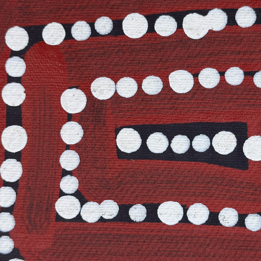 Caroline Ward Nakamarra, Walla Walla, Indigenous art, aboriginal art, austrailan painting, art for sale, painting for sale, altyerre aboriginal art, art gallery, Darwin gallery, dot art, dot painting, Pintupi, Kiwirrkurra, Western Australia, dreaming, interior décor, décor, interior decorating, art collector, western desert art,