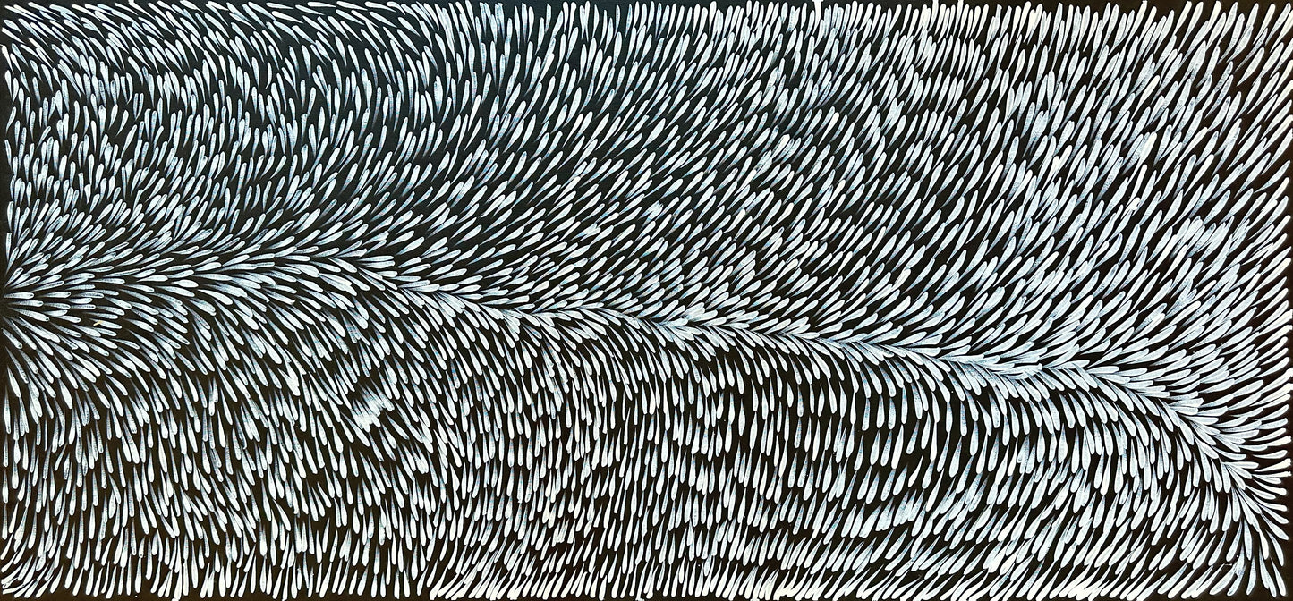 Gloria Tamerre Petyarre Indigenous Art Aboriginal Art Australian Art Bush Medicine Leaves Utopia Contemporary Monochromatic Black and White #utopia #BushMedicine #artforsale #paintingforsale #artdecor #interiordecor #artwork #artgallery #altyerreaboriginalart #darwinartgallery #DarwinNorthernTerritory #femaleartist #indigenousart #aboriginalart #australianart #femaleartist #utopia #art #painting #artstory #famousartist #artist #painting #altyerre #bushmedicineleaves #movement #artstory #dreaming #artgaller