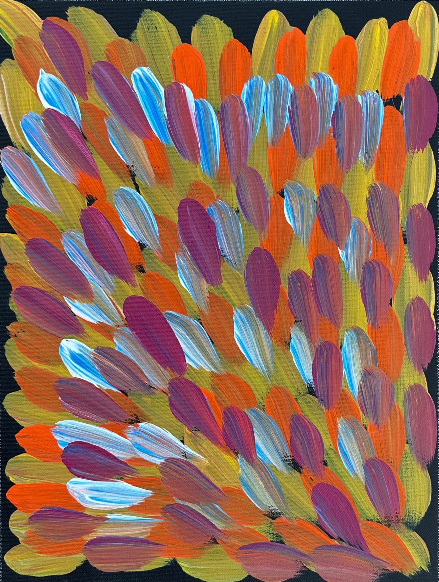 Bush Medicine Leaves + Utopia + Indigenous Art + Aboriginal Art + Australian Art + Leaves + Darwin Based Gallery + Art Collector + Famous Artist +