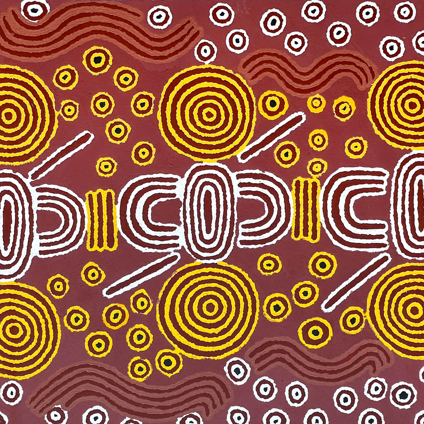 Julie Dempsey Napaltjarri + Papunya ++ aboriginal art + indigenous art + Australian art + darwin Based gallery + art for sale + painting for sale + aerial painting + iconography + symbolism + mina Tjuta + altyerre + altyerre aboriginnal art + painting for sale + artwork + art story