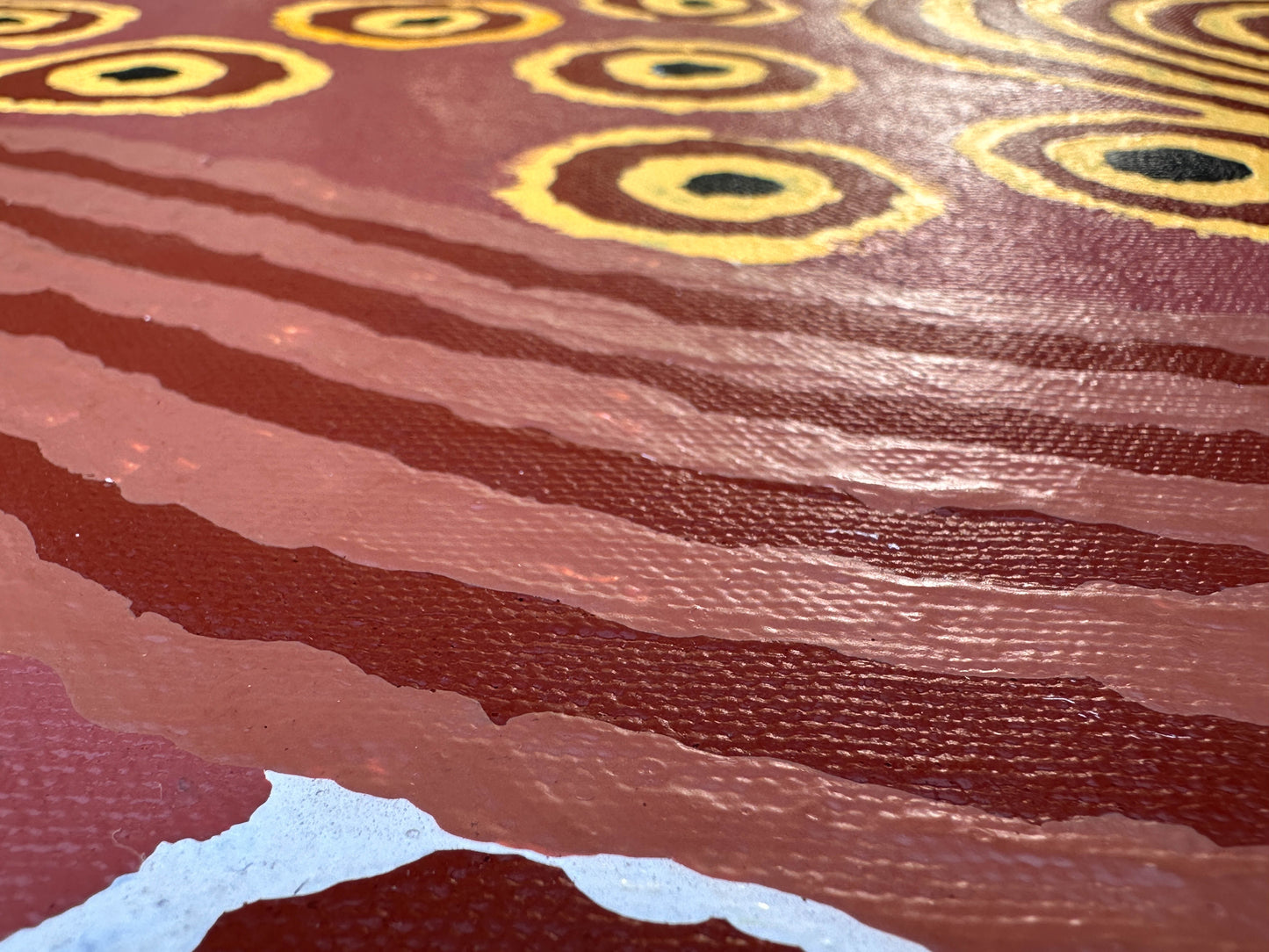 Julie Dempsey Napaltjarri + Papunya ++ aboriginal art + indigenous art + Australian art + darwin Based gallery + art for sale + painting for sale + aerial painting + iconography + symbolism + mina Tjuta + altyerre + altyerre aboriginnal art + painting for sale + artwork + art story
