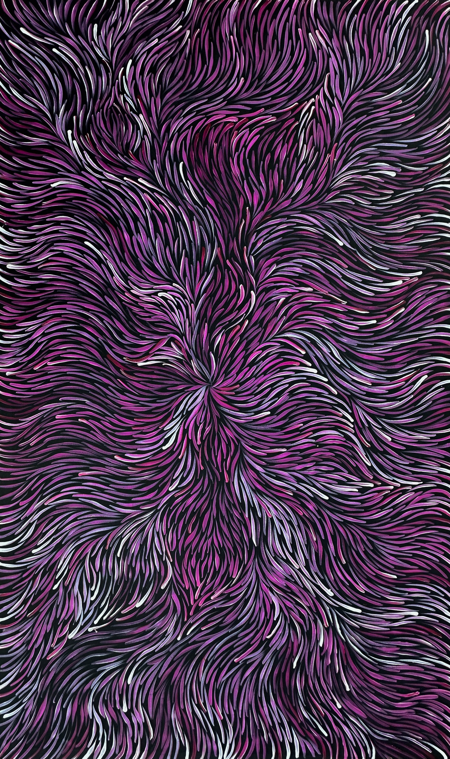 Jeannie Petyarre Pitjara, Bush Medicine Leaves, Bush Yam, Body Paint, Awelye, Bush Seeds, contemporary art, aboriginal art, indigenous art for sale, Australian art, art collector, altyerre aboriginal art, art work, art gallery, Darwin gallery, painting for sale, wall art, northern territory, alice springs, décor, interior décor, interior design, office décor, art lover, famous artist, utopian artist, dreaming, bush medicine, family business, movement, hypnotic, art storytelling, modern art, traditional art