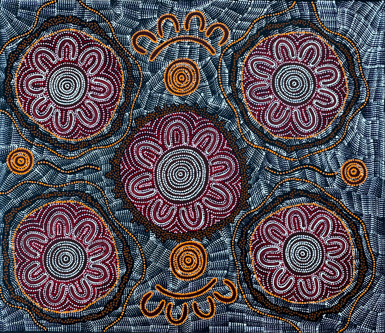 Yuenlamu Mt Allan Julianne Nungarrayi Turner Women's Ceremony Women's business iconography symbolism dot art dot painting Aboriginal Art Indigenous Art Australian Art Warlpiri