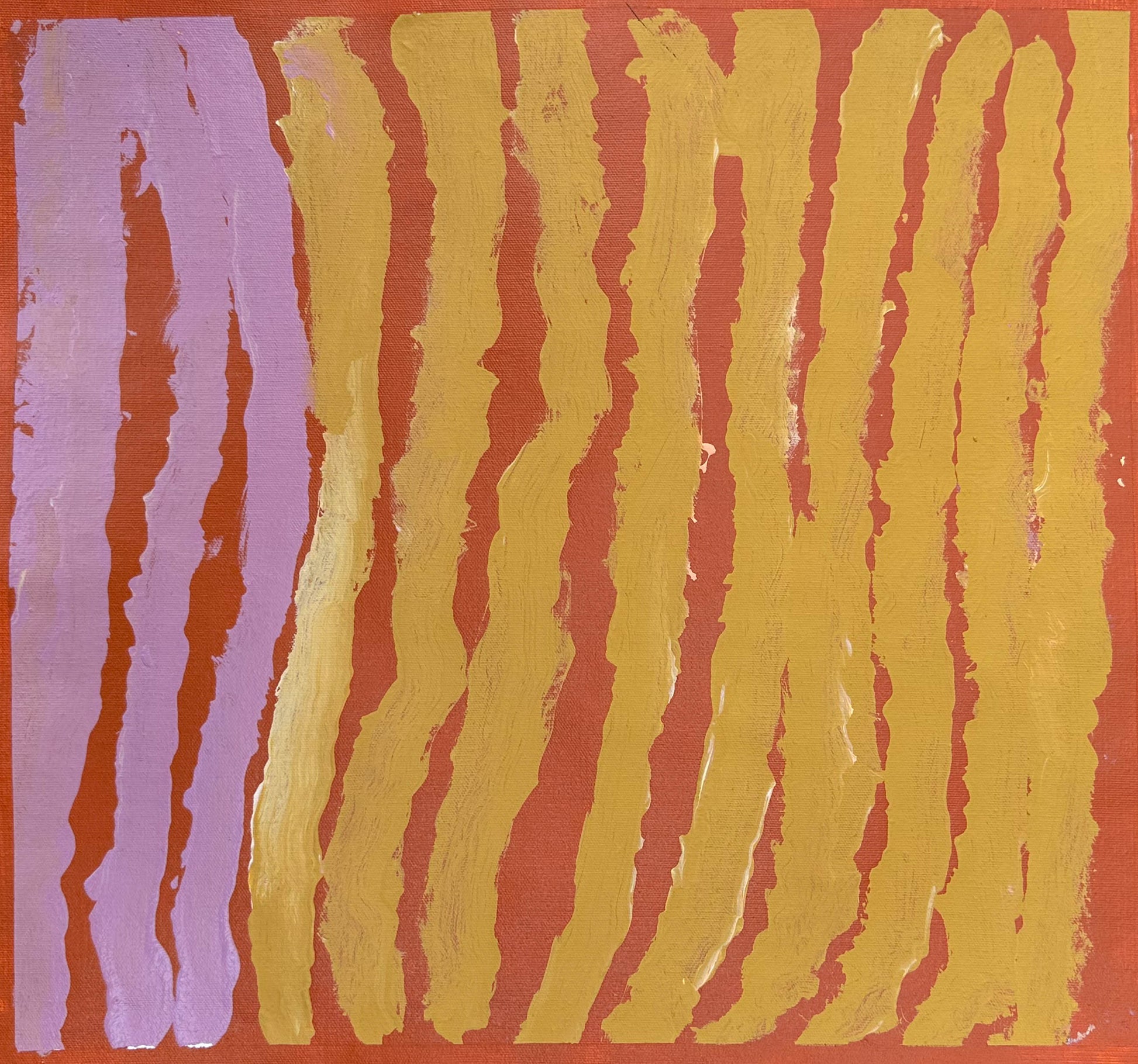 Makinti Napanangka + Aboriginal Art + Indigenous Art + Australian Art + Art Gallery Based In Darwin + Ochre Colours + Artwork + Painting + Art Collector + Famous Indigenous Artist + Contemporary Art