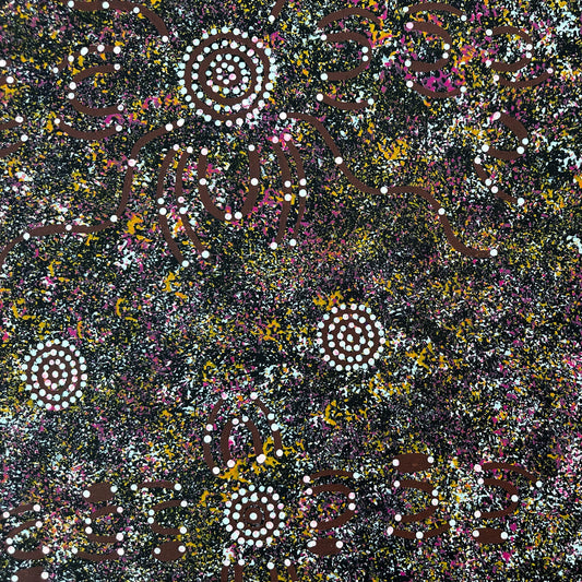 Mary Ross Nabarula + Willowra + Indigenous Art + Aboriginal Art + Australian Art + Darwin Based Gallery + Dot Art Painting + Beautiful Artwork + Art for sale + painting for sale