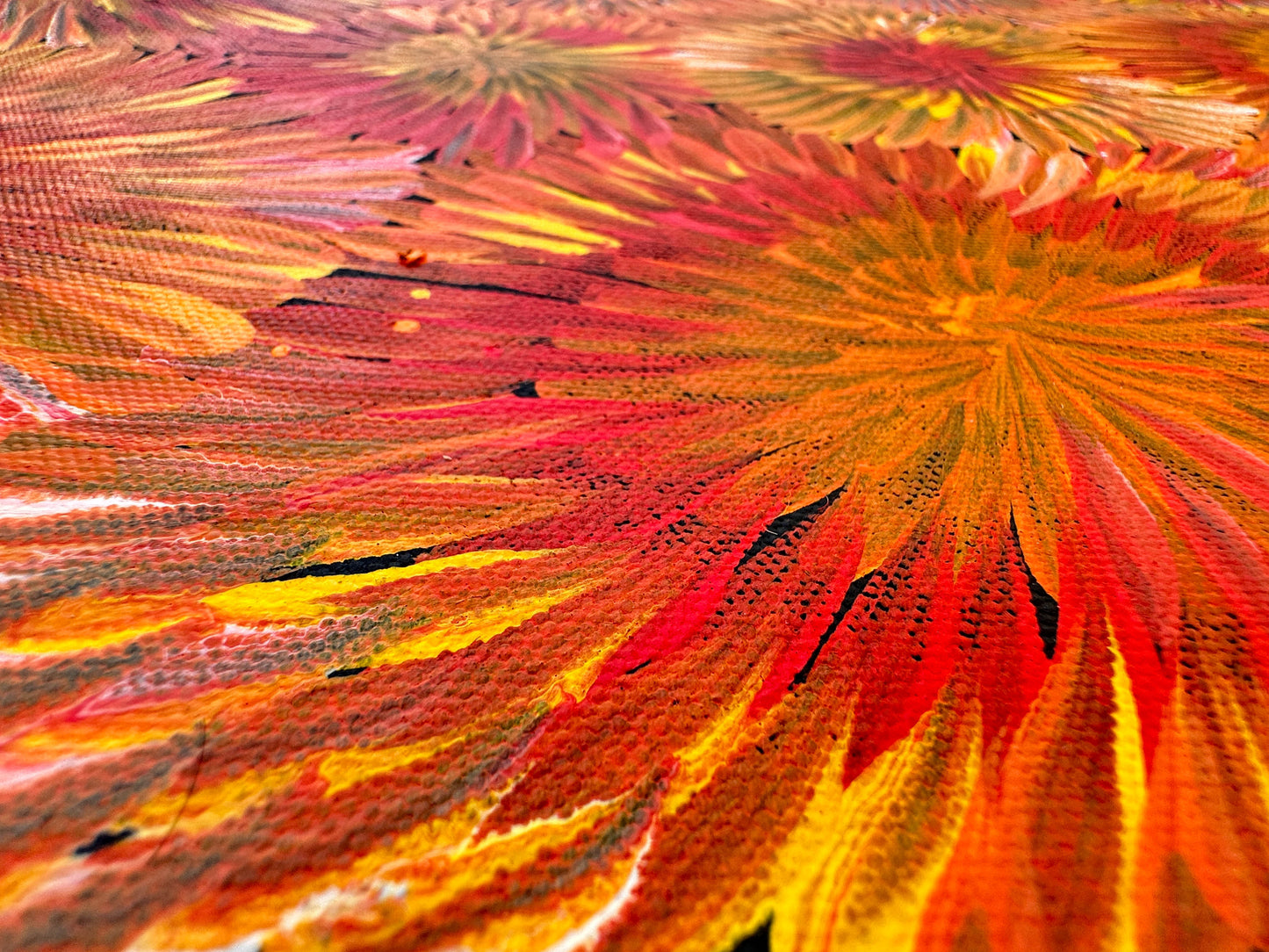 Margaret Turner Petyarre + Utopia + Bush Medicine + Orange + Yellow + beautiful + artwork + painting + art for sale + artwork for sale + painting for sale + indigenous art + aboriginal art + australian art + darwin based gallery +