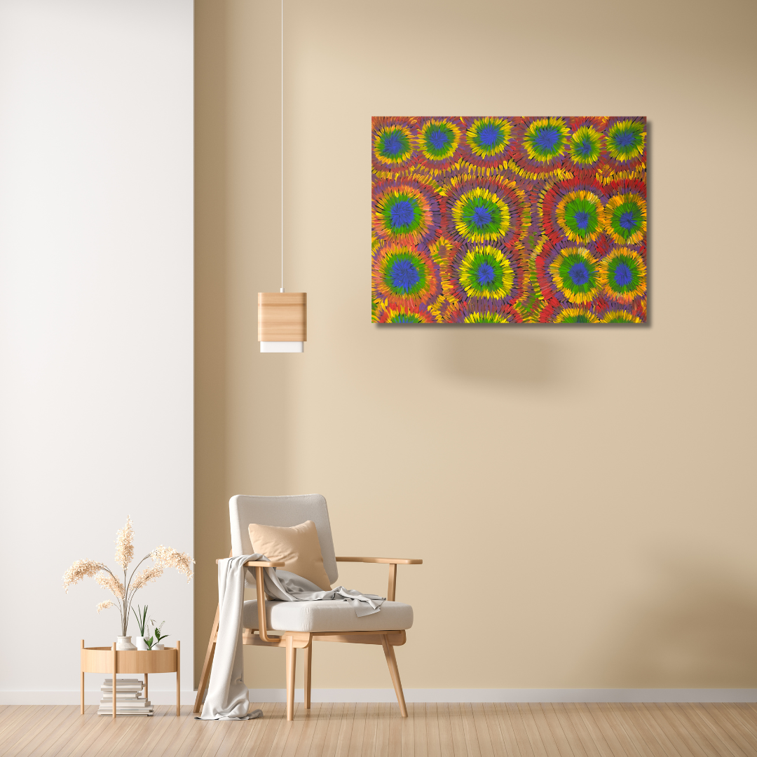 #margaretturnerpetyarre #lakenash #northernterritory #australianartist #aboriginalartist #indigenousartist #art #artforsale #painting #paintinforsale #art #artforsale #painting #paintinforsale #bushmedicine #artstory #colour #colourful #interior #interiordesign #interiordecorate #darwin #artgallery #darwinartgallery #artstory #utopia #femaleartist #wallart #artist #beautifulart