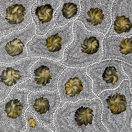 Natalie Napurrurla Morton Yuendumu Warlpiri Western Desert Art Aboriginal Art Indigenous Art Australian Art Dot Art Painting Contemporary Bandicoot Dreaming Bush Seeds Dreaming