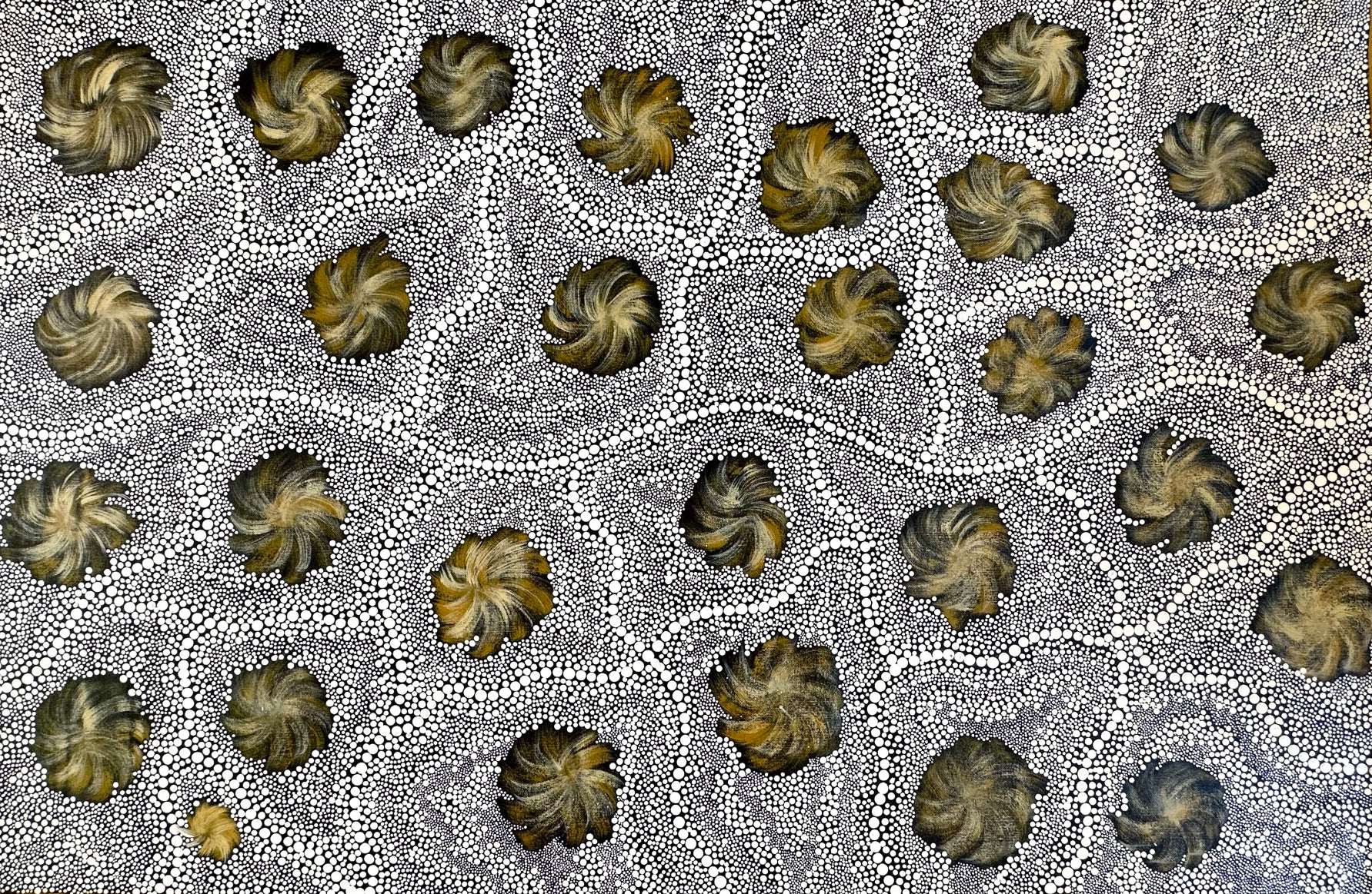 Natalie Napurrurla Morton Yuendumu Warlpiri Western Desert Art Aboriginal Art Indigenous Art Australian Art Dot Art Painting Contemporary Bandicoot Dreaming Bush Seeds Dreaming