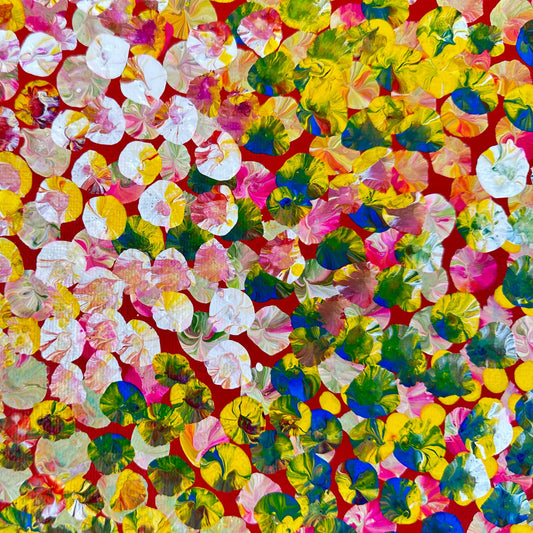 Polly Nelson Nangla, Polly Ngale, Polly Ngal, Utopia artist, Indigenous art, Aboriginal Art, Australian Art, Bush Plum dreaming, dot painting, dot art, art for sale, painting for sale, indigenous art for sale, aboriginal art for sale, altyerre aboriginal art, art décor, interior décor, interior design, colourful, home décor, office décor, art collector, Darwin gallery, art gallery, northern territory, family business, bush tucker, bush food, interior designer, wall art, bush plum dreaming