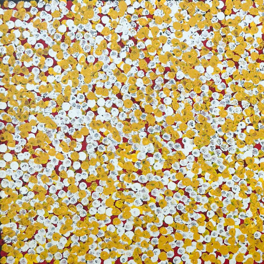 Polly Nangala + Polly Ngale + Polly Nelson Nangala + Polly Nelsen Ngale + Polly Nungala + Polly Ngal + Anmatyerre + Alyawarre + Bush Plum + Aboriginal Art + Indigenous Art + Linen + Utopia + Australian Art + Contemporary Art + Art Gallery + Interior Décor + Décor + Artist + Wall Art + Home décor + Office Décor + Altyerre Aboriginal Art + Altyerre +Arnwetky + Art for sale + art + painting + painting for sale + First Nation Art + Australian Indigenous Art + First Nations Art + Authentic Aboriginal art +