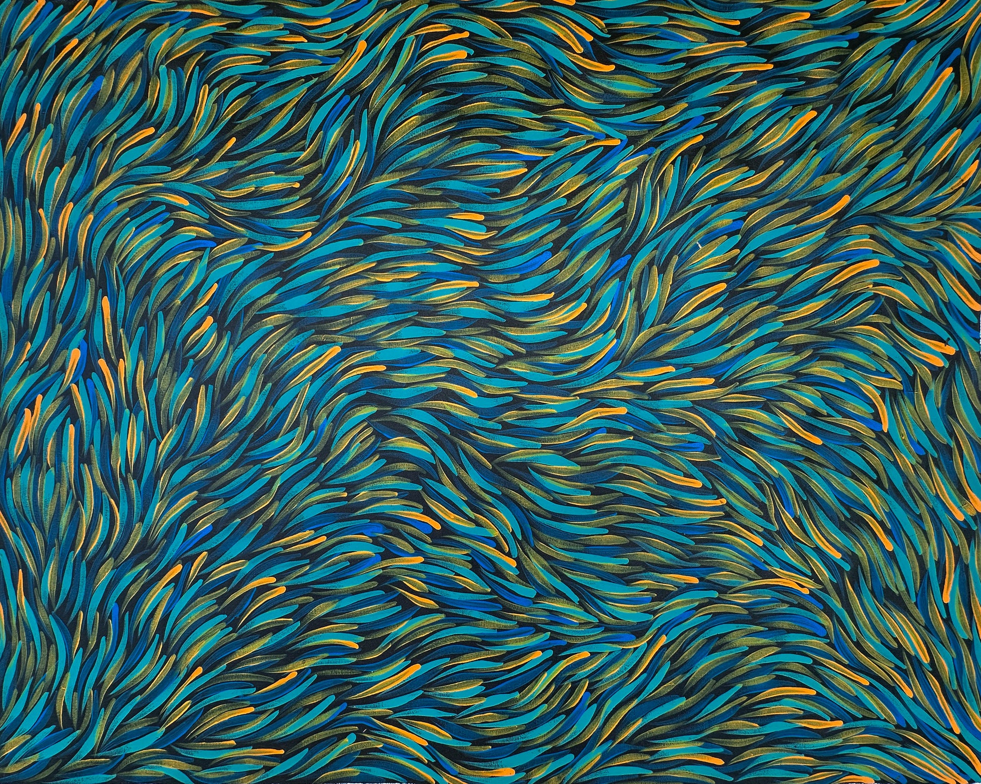 Rosemary Pitjara Petyarre + Rosemary Bird Petyarre + Anmatyerre + Bush Medicine Leaves + Aboriginal Art + Indigenous Art + Linen + Utopia + Australian Art + Contemporary Art + Art Gallery + Interior Décor + Décor + Artist + Wall Art + Home décor + Office Décor + Altyerre Aboriginal Art + Altyerre +Arnwetky + Art for sale + art + painting + painting for sale + First Nation Art + Australian Indigenous Art + First Nations Art + Authentic Aboriginal art
