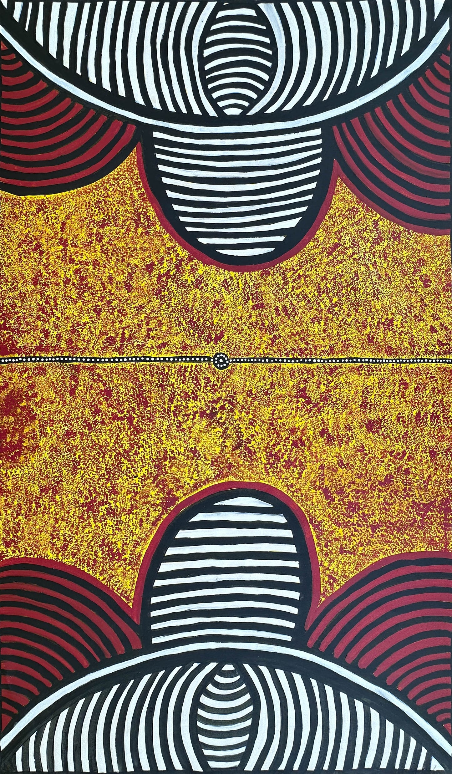 Tanya Bird Mpetyane + Utopia + Paddy Bird + Eileen Bird + Body Paint Designs + Art for Sale + Painting for sale + Indigenous Art + Aboriginal Art + Australian Art + Women's ceremony + Wild Bush Berries + Bush Berries + Dot Art + Dancing lines + Darwin Based Gallery