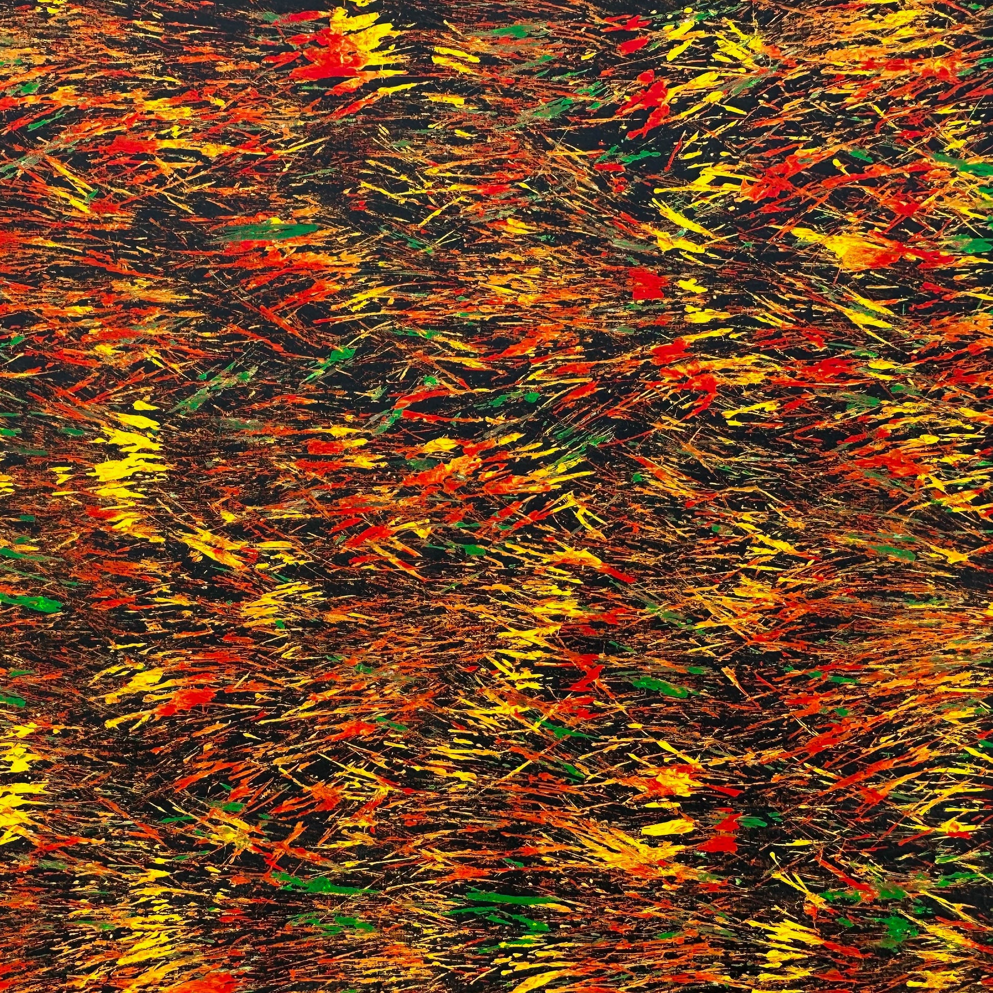 Tjanpi Kampanyi + Burning Grass + Ingigenous Art + Aboriginal Art + Australian Art + Abstract Art + Contemporary Art + Darwin Based Gallery + yellow + Green + Orange + red + Fire + Traditional Ways + Alice Springs + Kings Canyon +
