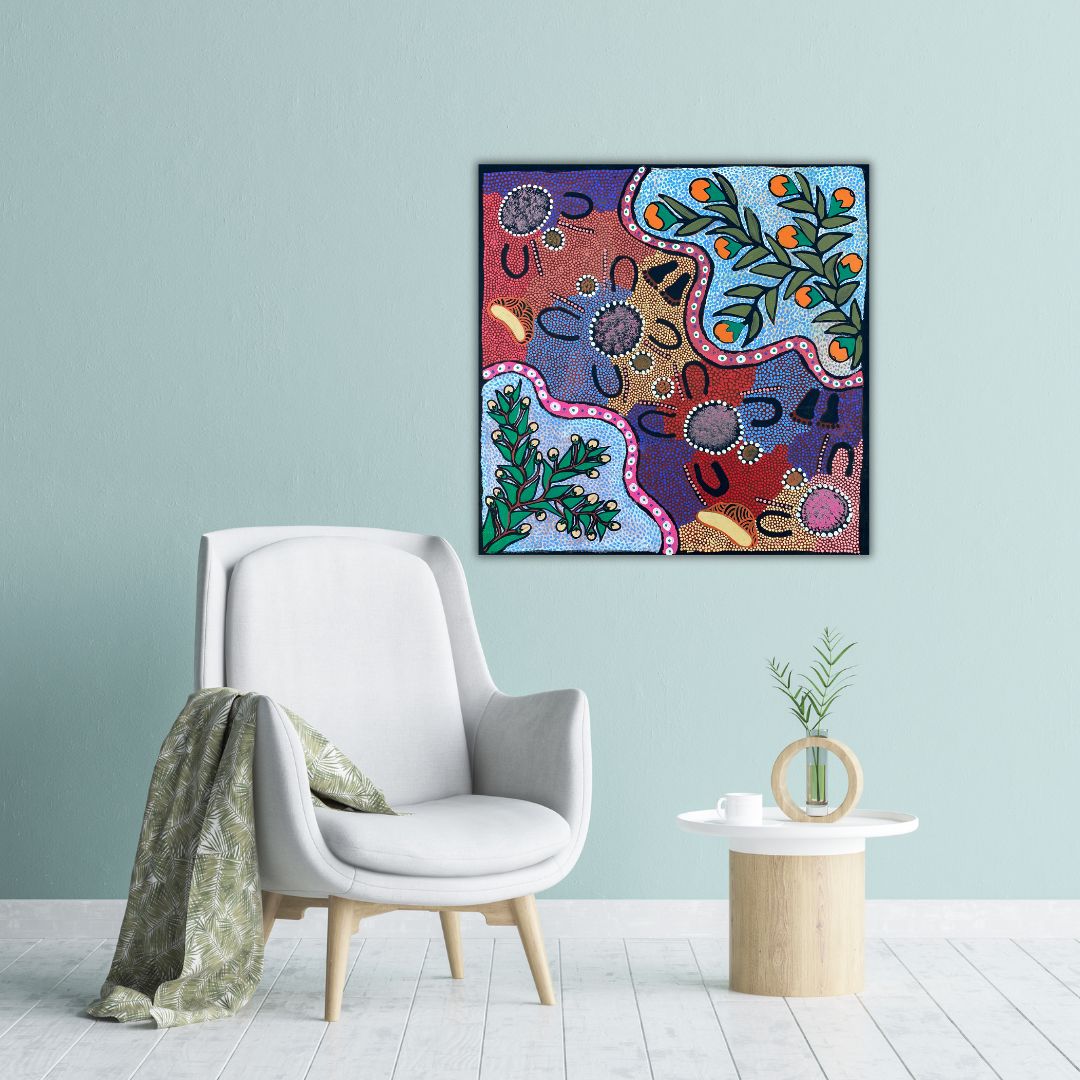 #kitycollins #northernterritory #uluru #dotart #dotpainting #art #artforsale #painting #paintingforsale #indigenousart #aboriginalart #australianart #dreaming #womensdreaming #officedecor #artdecor #interiordesign #interiordecor #altyerreaboriginalart # Pitjantjatjara #Yankunytjatjara #colourful #artgallery #contemporarycolours #wallart #homedecor #homeoffice #iconography #symbolism #bushtracker #azariachamberlain #knowledgepasseddown