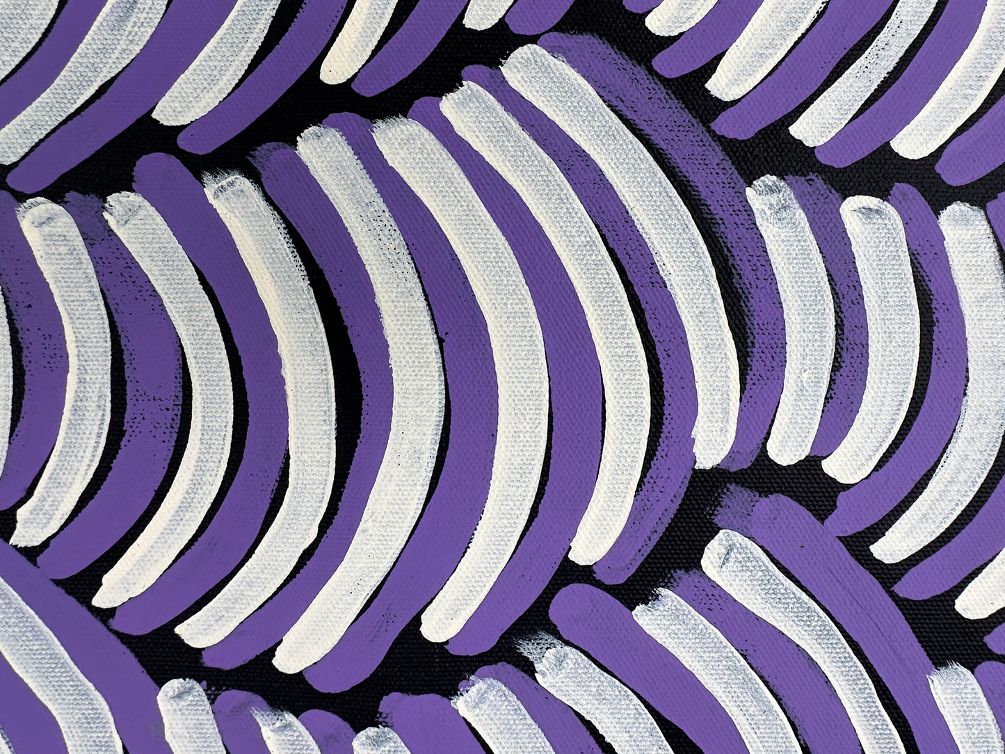 Violet Pitjara Petyarre + Petyarre Sisters + 7 Sisters + seven sisters + Utopia + purple + white + art gallery + online art gallery + artwork + artwork for sale + art for sale + painting for sale + indigenous art + aboriginal art + australian art + altyerre aboriginal art + family owned business + art collector + Arnkerrthe + Mountain Devil Lizard + thorny Devil Lizard + Interior design + wall art + Decor ideas + interior design ideas