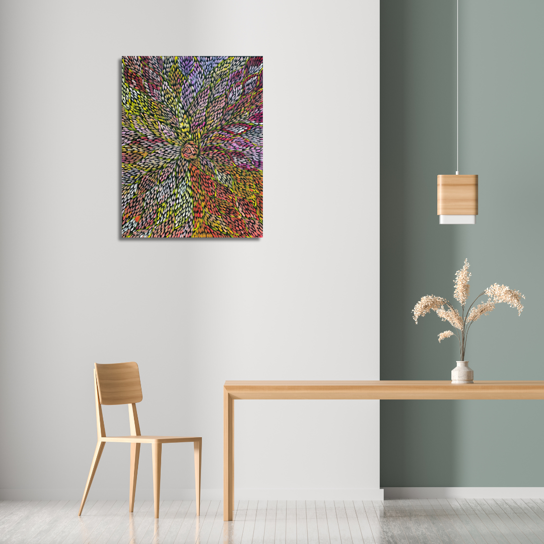 Margaret Turner Petyarre + Bush Medicine + Lake Nash + Aboriginal art + Indigneous Art + Altyerre Aboriginal Art + Beautiful + Artwork for sale + painting for sale + art gallery + darwin + interior design + interior decor + decor