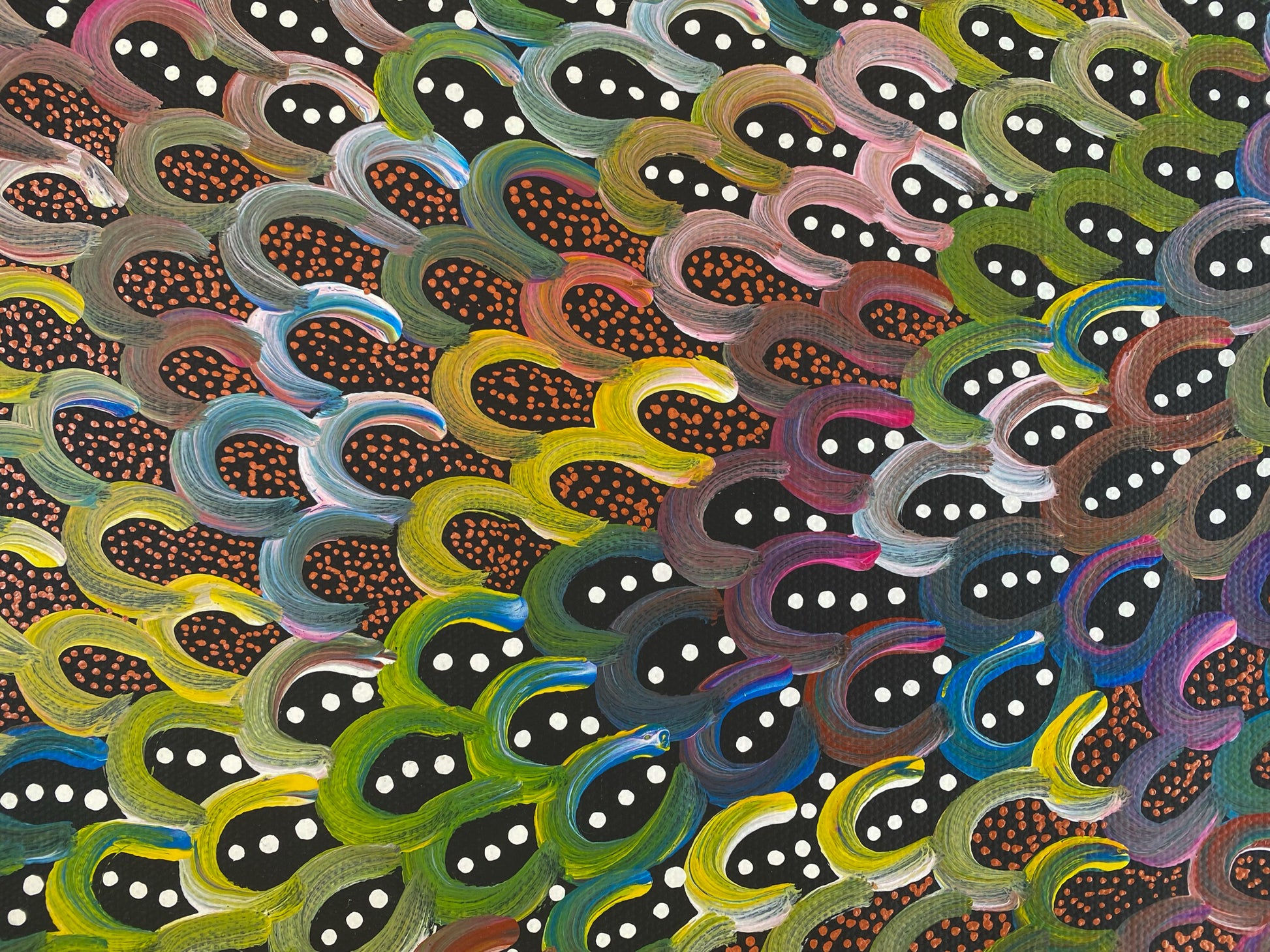 ANNA PITJARA PETYARRE - Yam Seeds - Indigenous Artwork - Aboriginal Art - Based in Darwin (Australia)