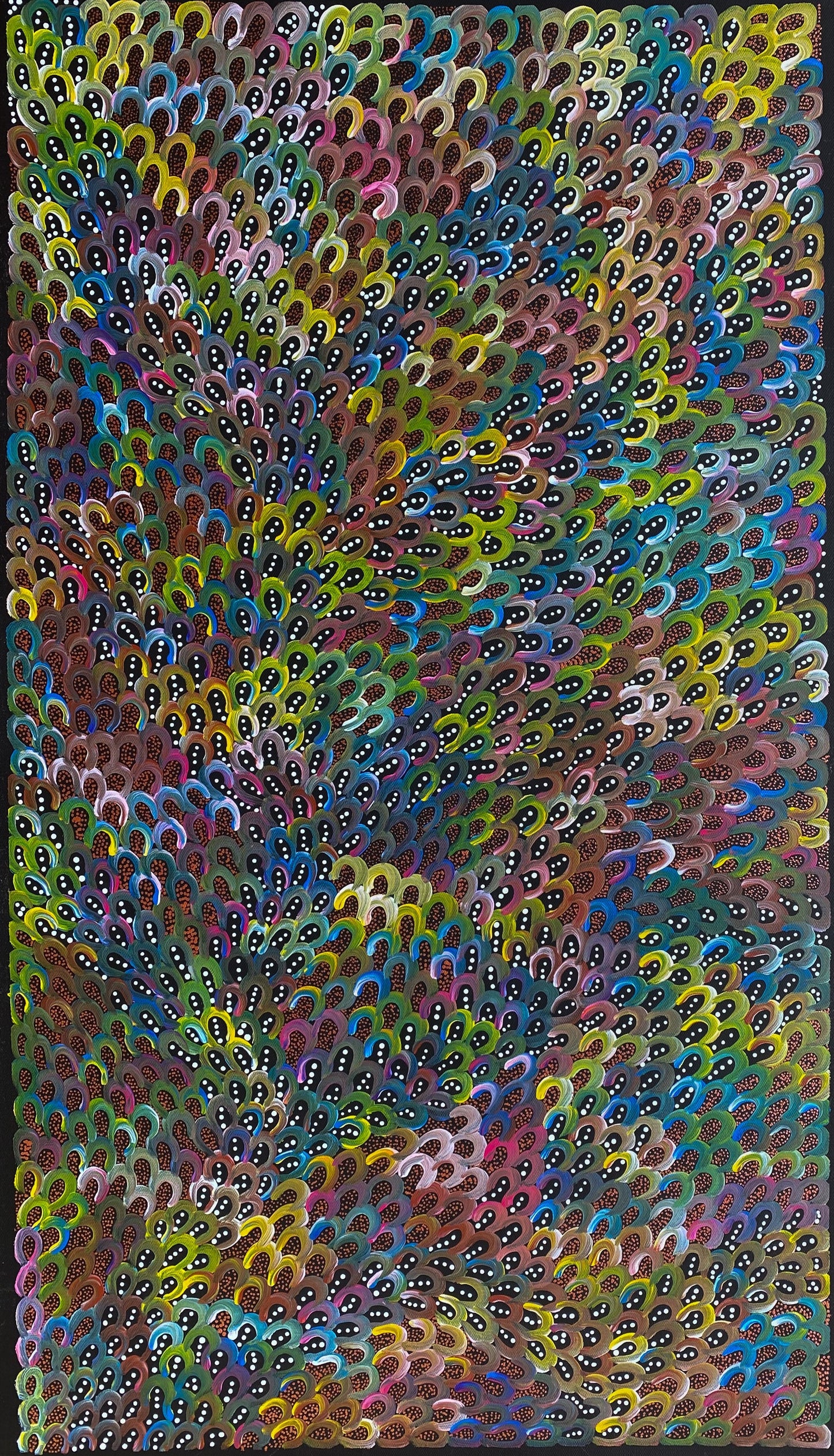 ANNA PITJARA PETYARRE - Yam Seeds - Indigenous Artwork - Aboriginal Art - Based in Darwin (Australia) Dot Art Painting  - Utopia