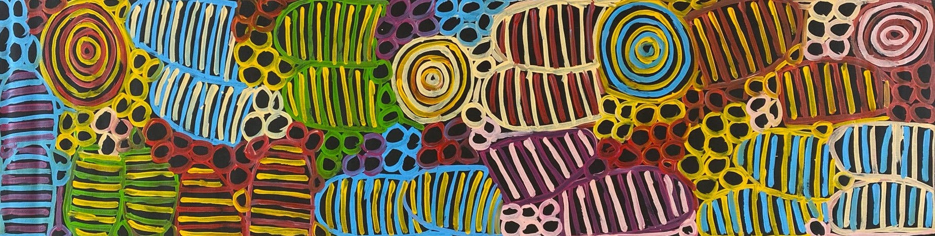 Betty Club Mbitjana - Utopia - Aboriginal Art - Indigenous Art - Australian Art - Iconography - Symbolism - Art - Painting - Darwin Based Gallery - Iconic - Betty Mbitjana + Betty Club + Utopia + Indigenous Art + Aboriginal Art + Australian Art + Art for Sale + Painting for Sale + Darwin Based Gallery + Contemporary Design + minnie pwerle + daughter ++ Colourful + Awelye + Women's Ceremony + Body Paint + Traditional Art + Betty Club Mbitjana
