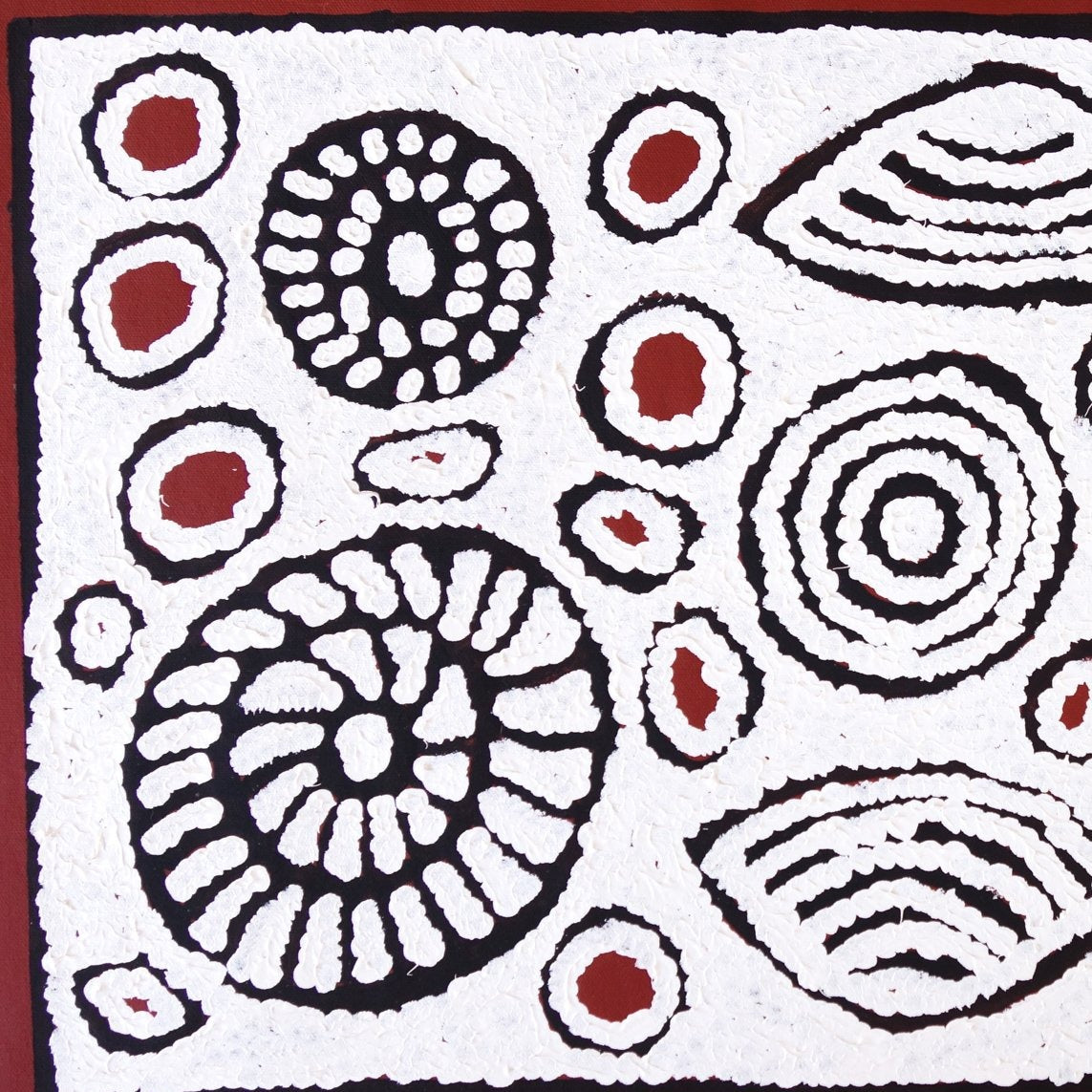 Ningura Napurrula Gibson + Wirrulnga Ningura Naparrula Gibson + Wirrulnga + Western Desert Art + Australian Art + Aboriginal Art + Indigenous Art + Dreaming + Art Story + Art for Sale + Painting for Sale + Art Collector + famous indigenous artist + Kintore + Pintupi + Musee Du Quai Branly + paris + Australian Stamp + Art Gallery + Altyerre Aboriginal Art + Décor + Interior Design + Wall Art + Famous Artist +  Art Story + painting + artwork
