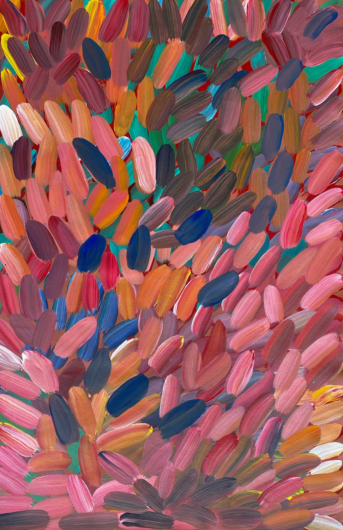 Gloria Tamerre Petyarre, Bush Medicine Leaves, Utopia, Art for Sale, Painting for Sale, Indigenous Art, Aboriginal Art, Australian Art, Darwin Art Gallery, Altyerre Aboriginal Art, Darwin Gallery, famous indigenous artist, aboriginal dreaming, interior décor, home décor, interior decorating, leaves, Iconic, office decor