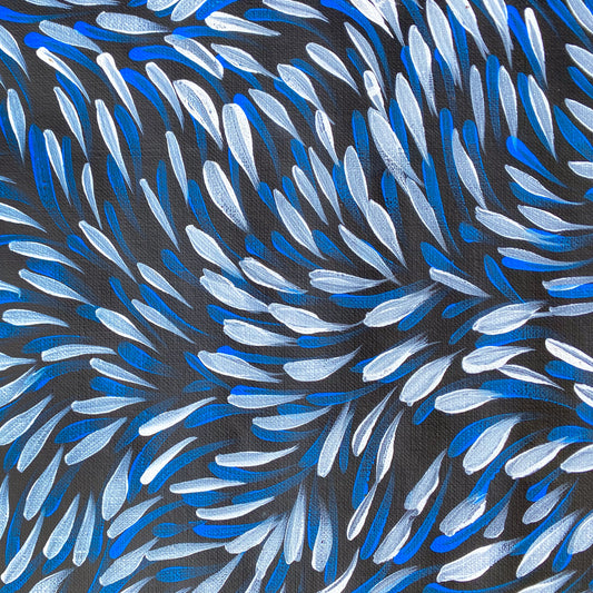 Gloria Tamerre Petyarre, Bush Medicine Leaves, Utopia, Art for Sale, Painting for Sale, Indigenous Art, Aboriginal Art, Australian Art, Darwin Art Gallery, Altyerre Aboriginal Art, Darwin Gallery, famous indigenous artist, aboriginal dreaming, interior décor, home décor, interior decorating, leaves, Iconic, office decor