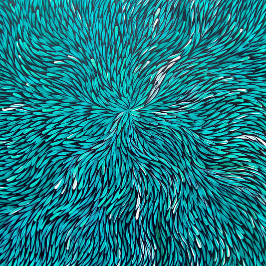 Jeannie Petayrre Pitjara Utopia Indigenous art Aboriginal Art Australian Art Bush Medicine Leaves