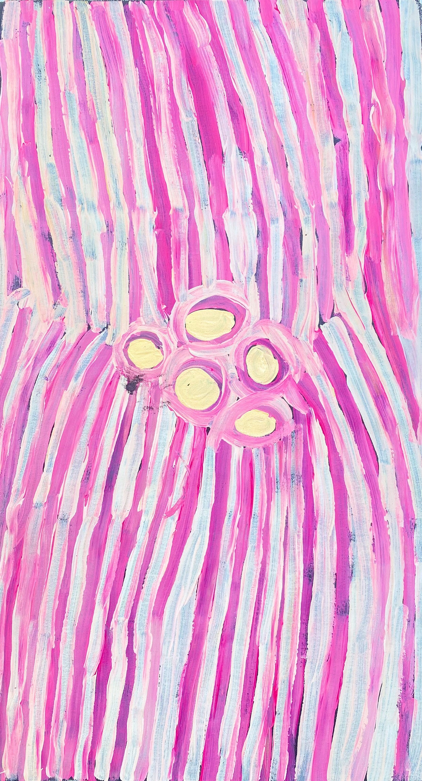 Makinti Napanangka, Western Desert, Pintupi, Indigenous art, Aboriginal art, Australian Art, Indigenous art for sale, art collector, dreaming, famous artist, art décor, interior décor, interior design, painting for sale, Darwin gallery, art gallery, altyerre aboriginal art, order or Australia, western desert art