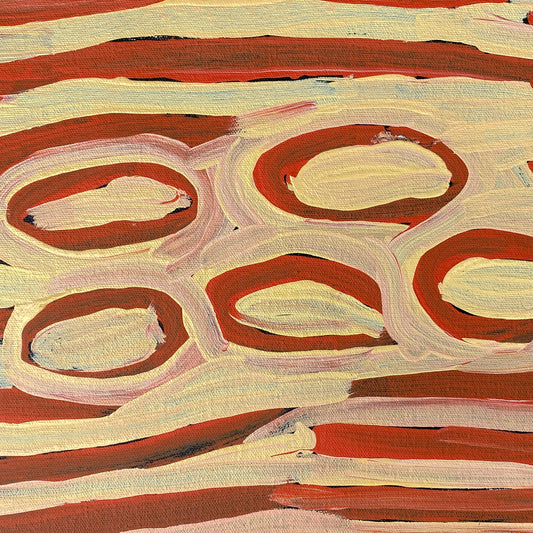 Makinti Napanangka, Western Desert, Pintupi, Indigenous art, Aboriginal art, Australian Art, Indigenous art for sale, art collector, dreaming, famous artist, art décor, interior décor, interior design, painting for sale, Darwin gallery, art gallery, altyerre aboriginal art, order or Australia, western desert art