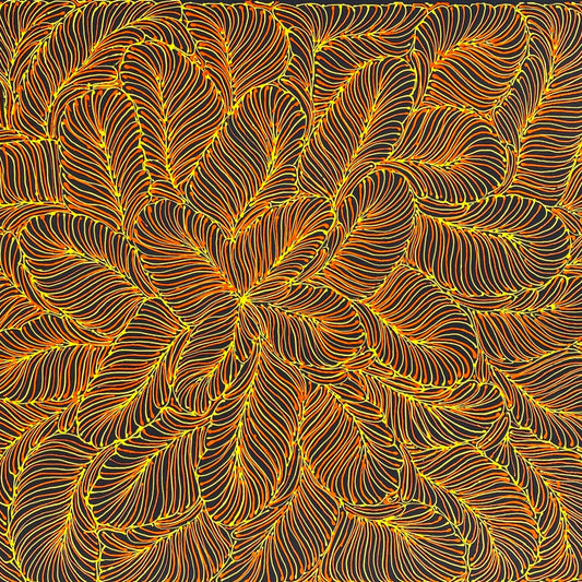 Rosemary Pitjara Petyarre Bush Yam Leaves Indigneous Art Australian Art Aboriginal Art Leaves Utopia