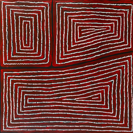 Thomas Tjapaltjarri Tamlik Tingari Indigenous Art Aboriginal Art Australian Art dot painting Art story Cultural Art Desert Art Pintupi Nine