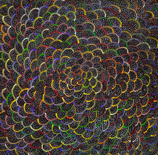 Artwork by KATIE RUMBLE PITJARA (PETYARRE)