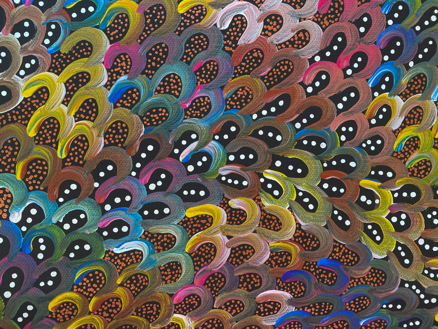 ANNA PITJARA PETYARRE - Yam Seeds - Indigenous Artwork - Aboriginal Art - Based in Darwin (Australia)