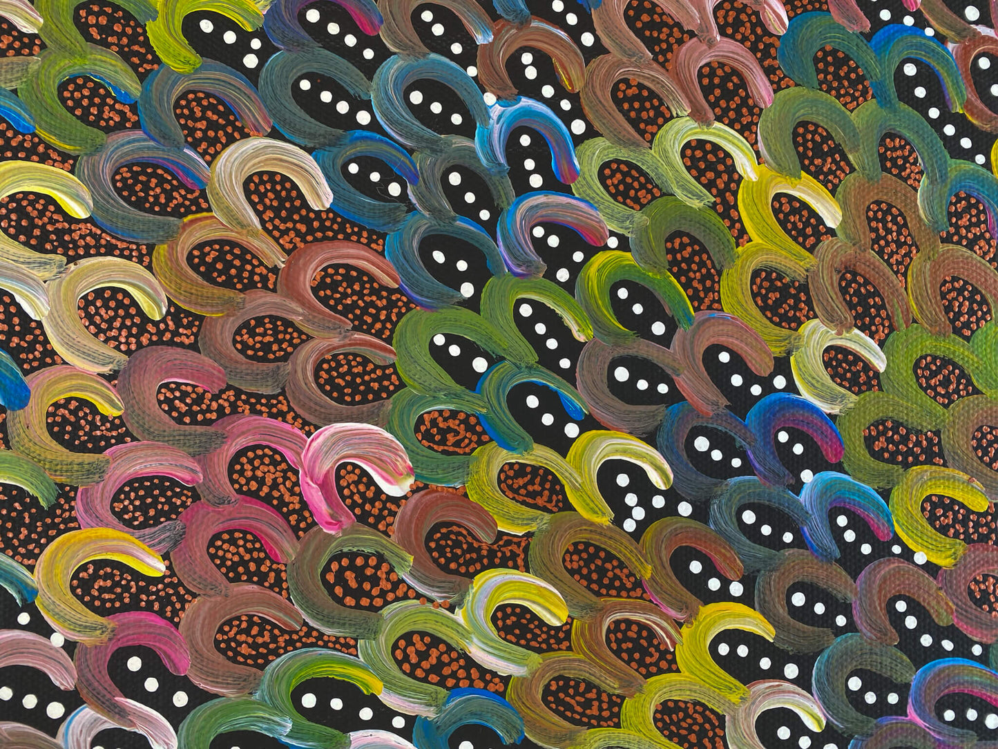 ANNA PITJARA PETYARRE - Yam Seeds - Indigenous Artwork - Aboriginal Art - Based in Darwin (Australia)