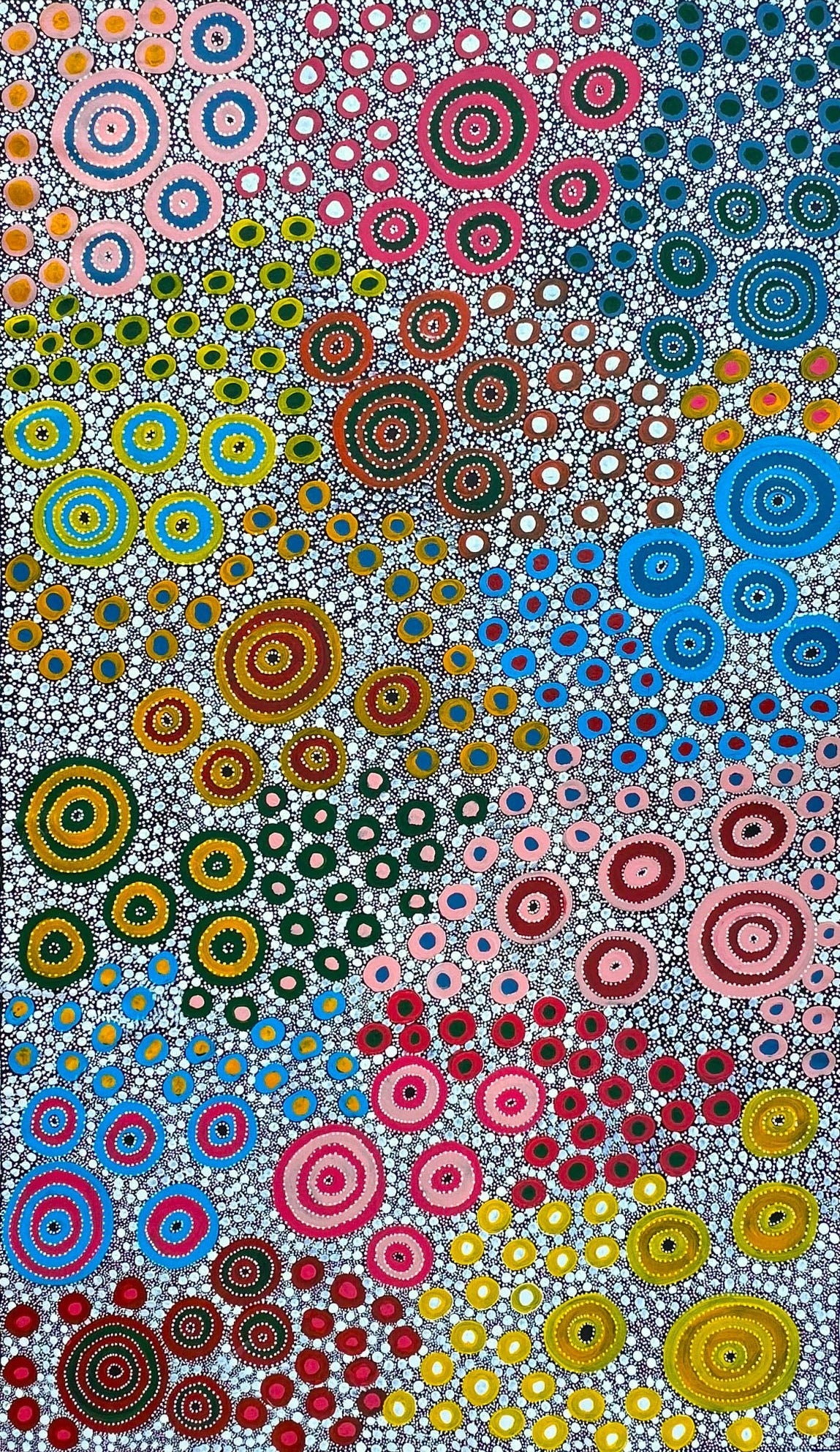 Anna Pitjara Petyarre + Anna Price Petyarre + Indigenous Art + Aboriginal Art + Australian Art + Art work + Dot art + Iconography + Darwin Based Gallery + Utopia + Dot Painting 