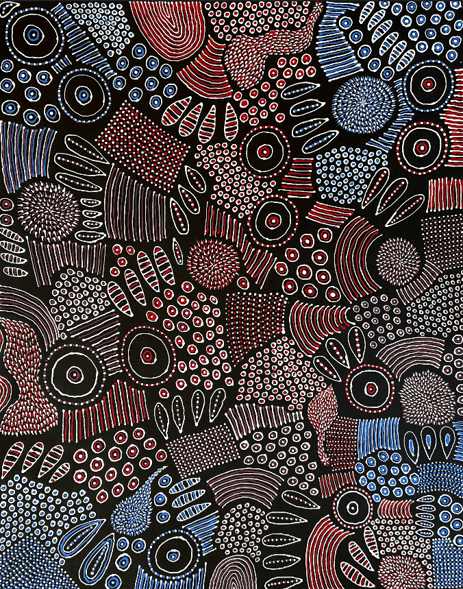 Anna Pitjara Petyarre Utopia Body Paint Design Awelye Womens Ceremony Indigenous Art Aboriginal Art Australian Art Iconography Symbolism Dot art Contemporary Art Traditional Art Based in Darwin (Australia)