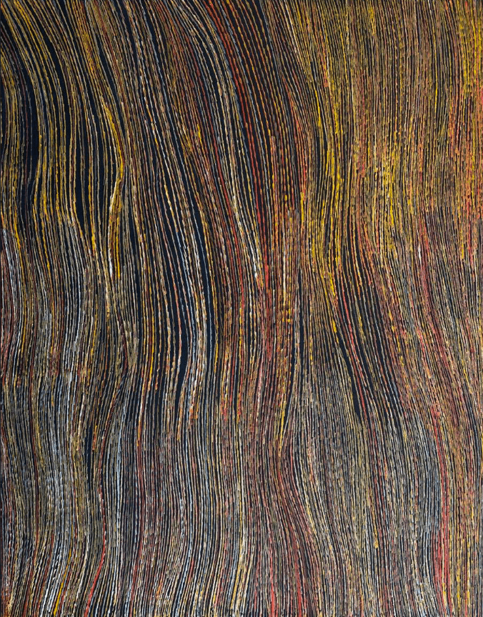 ANNA PITJARA PETYARRE - Yam Dreaming - Aboriginal Art - Indigenous Artwork - Based in Darwin (Australia) - Utopia - Yam Dreaming - Yellow - Australian Art - Painting - Art Gallery
